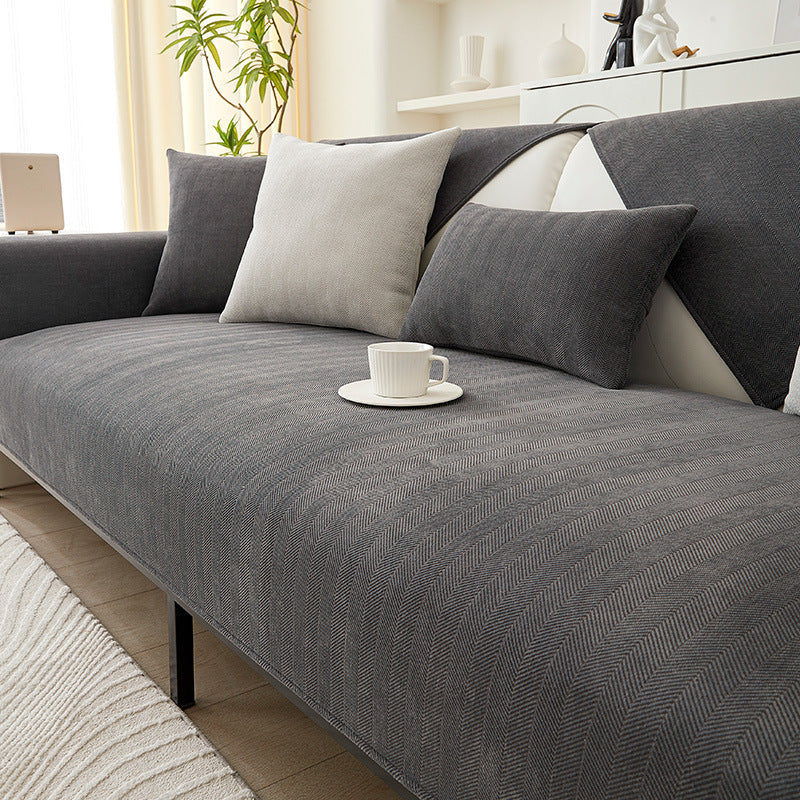Luxurious Herringbone Chenille Sofa Protector